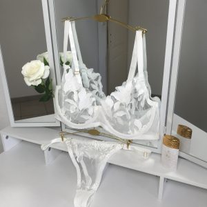 Ensemble Soutien-gorge & Tanga Blanc – Grande Taille