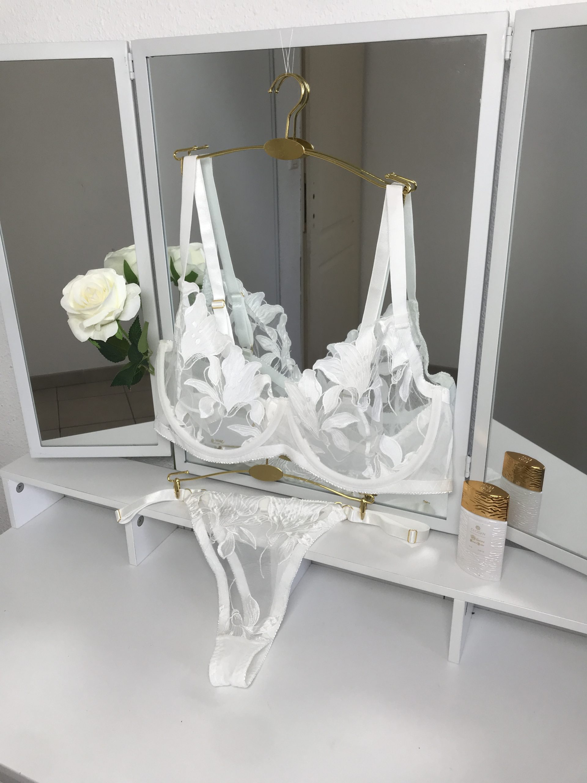 Ensemble Soutien-gorge & Tanga Blanc – Grande Taille – Image 2